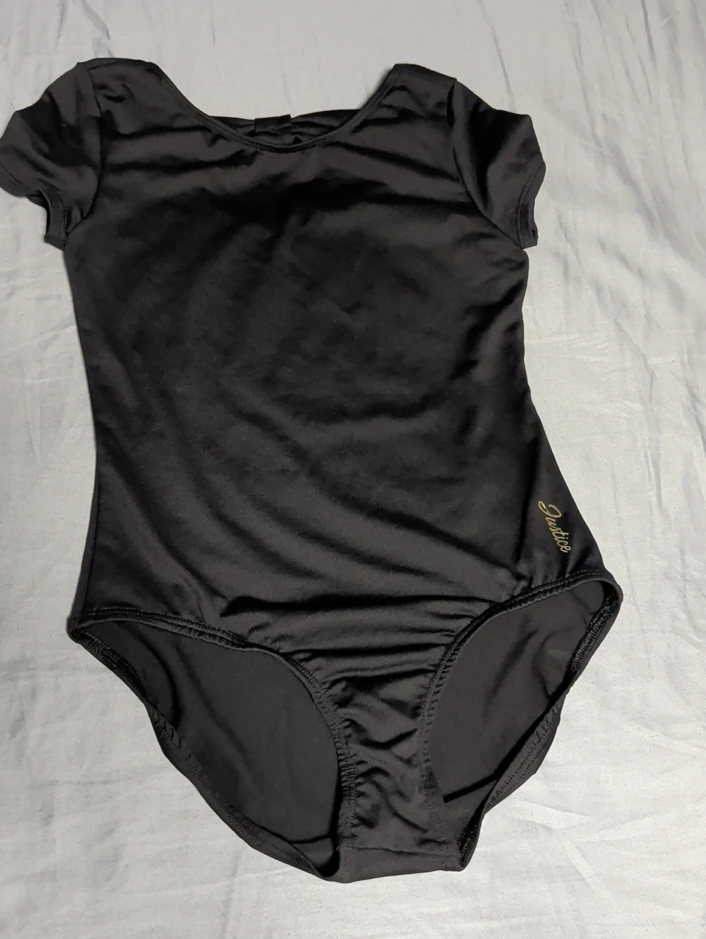 Justice Black Short Sleeve Dance Gymnastics Leotard